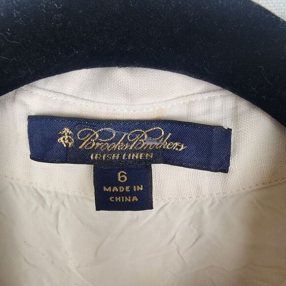 Brooks Brothers Irish Linen Cream Sleeveless Dress Size 6 Quiet Luxury Coastal - Picture 3 of 7